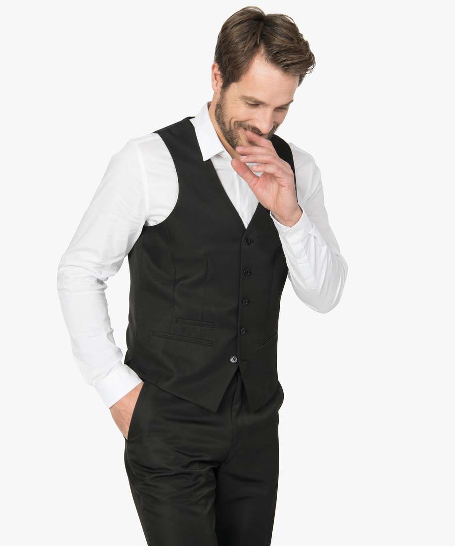 gilet de costume noir homme