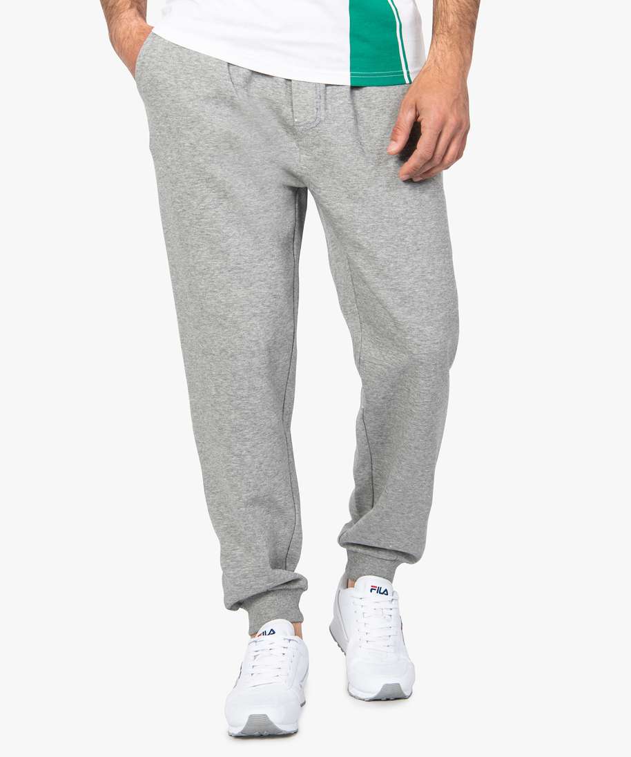 pantalon de jogging homme chine avec taille elastiquee gris