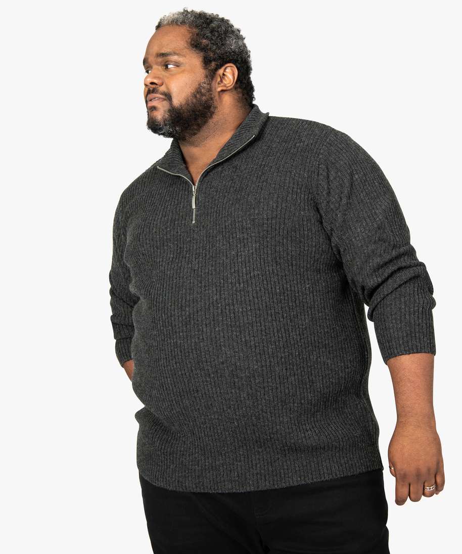 Pull homme col montant zippé best sale