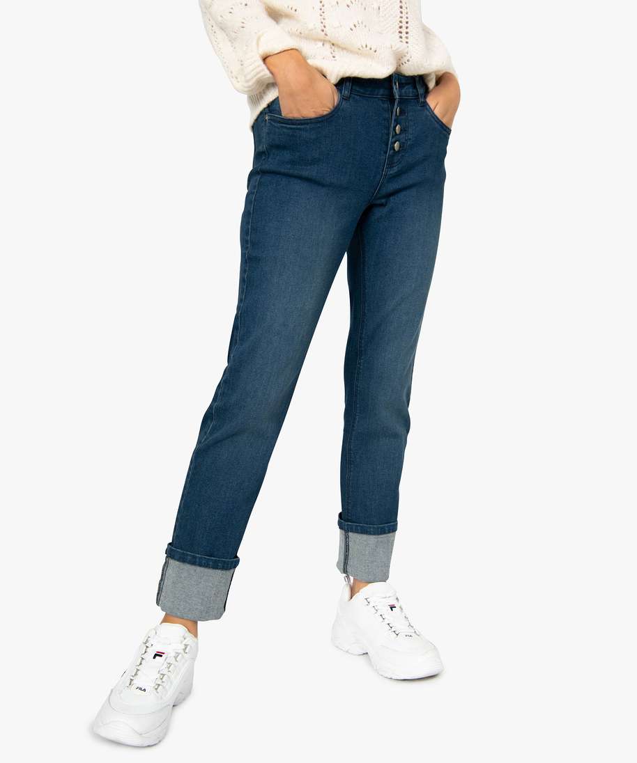Gemo Fille Vêtements Pantalons & Jeans Jeans Slim Jean fille coupe Slim taille+large en matière extensible 