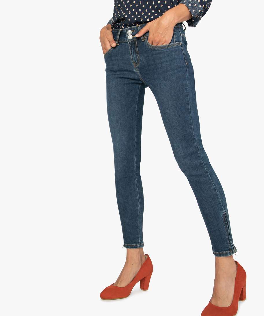 Jean fille coupe skinny en matière extensible Gemo Fille Vêtements Pantalons & Jeans Pantalons Pantalons Slim & Skinny 