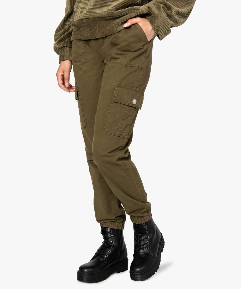pantalon cargo femme en toile vert pantalons femme