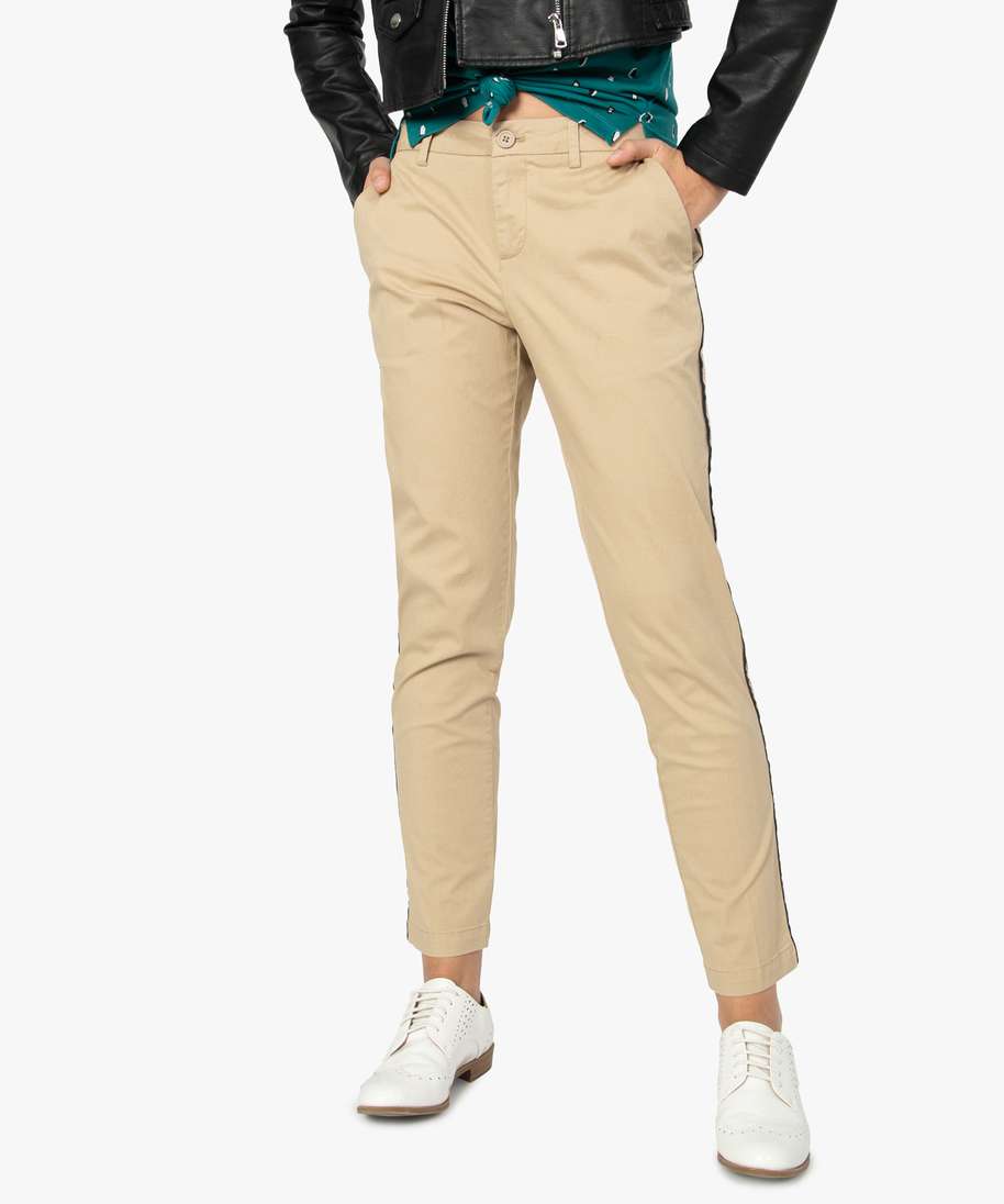Pantalon femme top poche coté