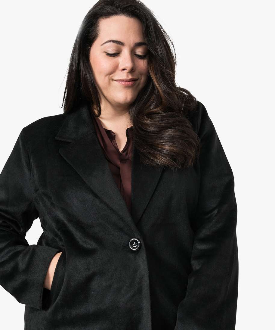 Manteau velours noir femme hotsell