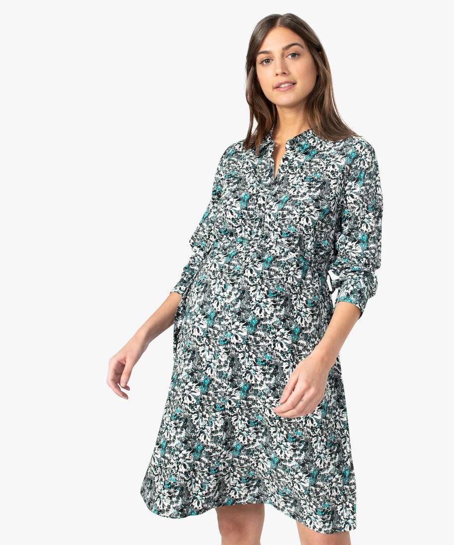 robe chemise de grossesse a fleurs imprime robes courtes femme GÉMO