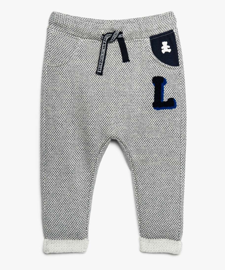pantalon de jogging bebe garcon molletonne - lulucastagnette gris bebe