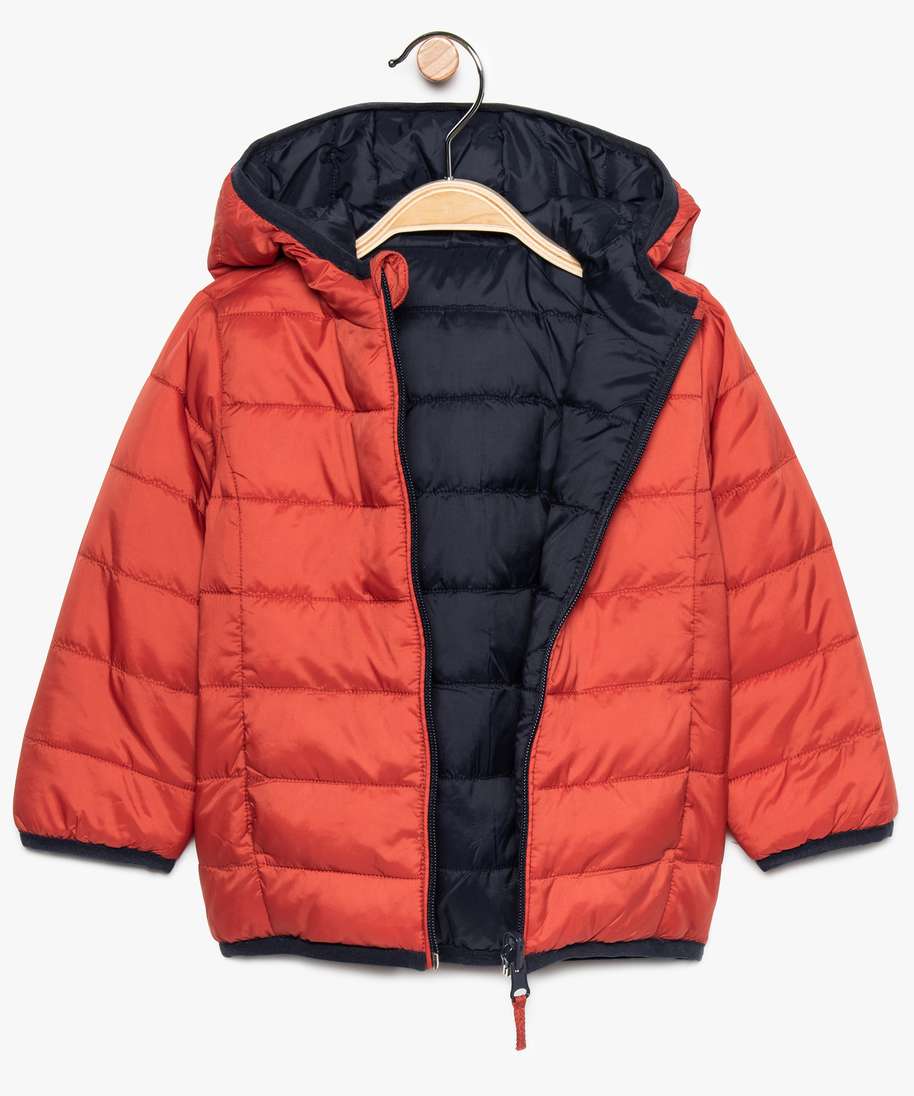 doudoune bebe garcon fine reversible a capuche bleu bebe GEMO