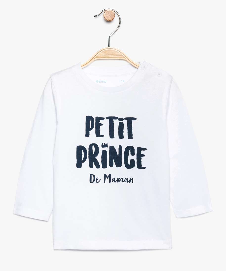 Vêtement bébé garçon à message « Le petit prince de … »