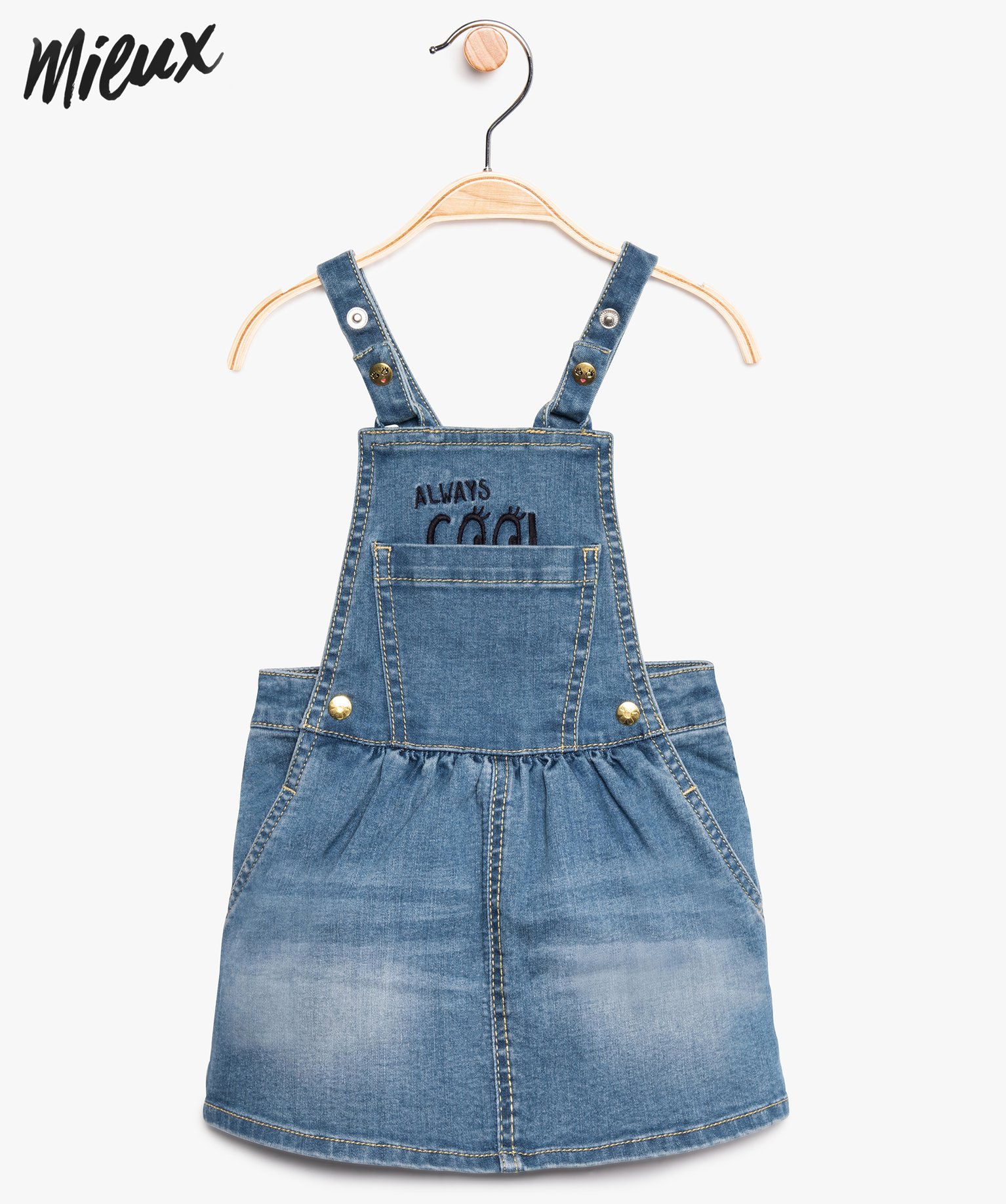 robe bebe fille en jean avec bretelles gris robes bebe GEMO