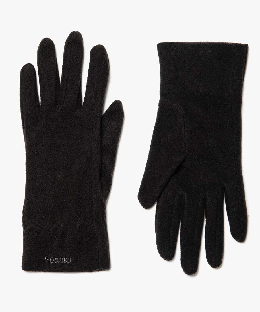 gants femme seconde peau en polaire stretch - isotoner noir autres