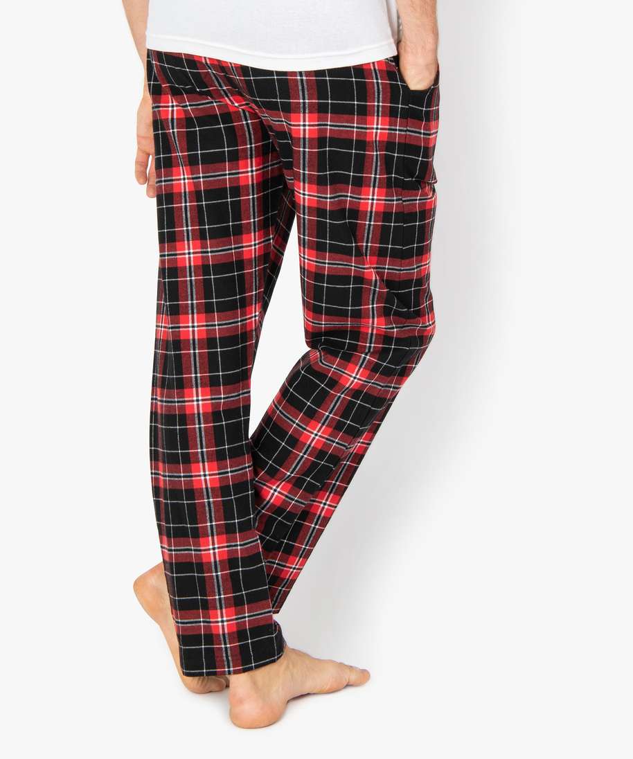 Pantalon De Pyjama Homme En Coton à Carreaux – Taille Élastique Avec Cordon – Léger Et Respirant – Avec Poches