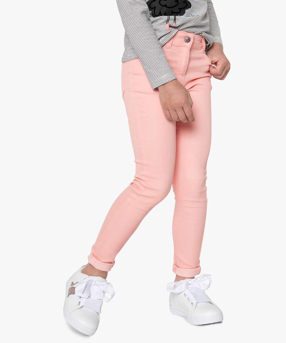 Pantalon fille skinny uni à taille élastiquée Gemo Fille Vêtements Pantalons & Jeans Pantalons Pantalons Slim & Skinny 