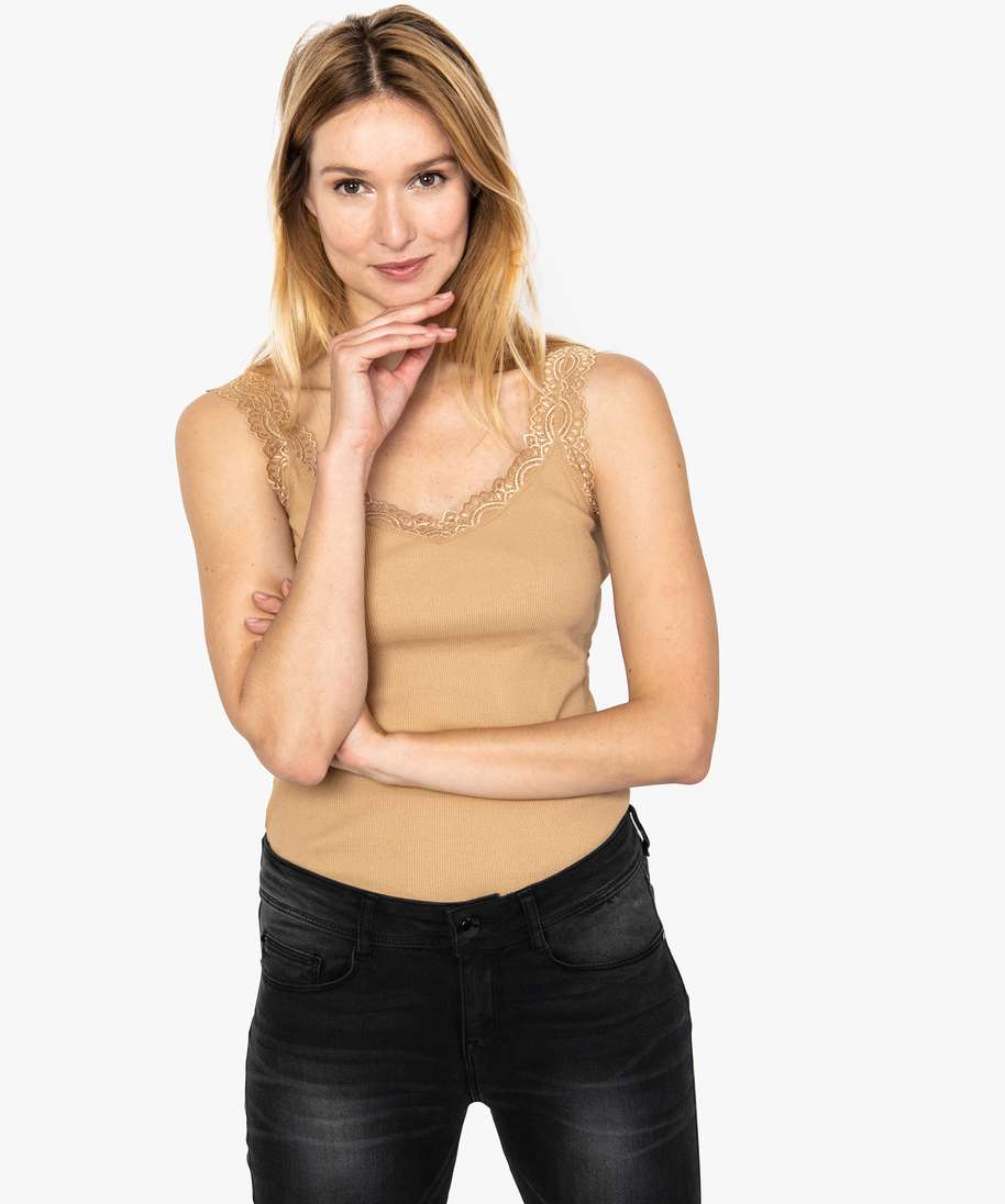 Debardeur Femme Col V Tank Top Débardeur Bretelle Large Ete Femme