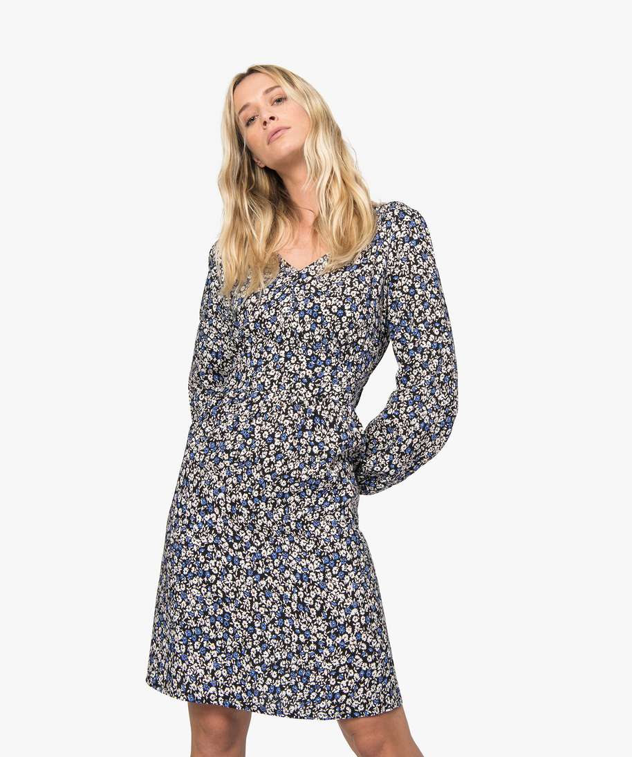 Gemo Robe ImprimÃ©e Manche Longue Robe Femme A Manches Longues