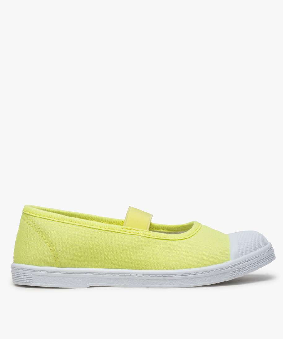 tennis fille forme ballerine avec elastique et bout renforce jaune tennis en toile fille GEMO