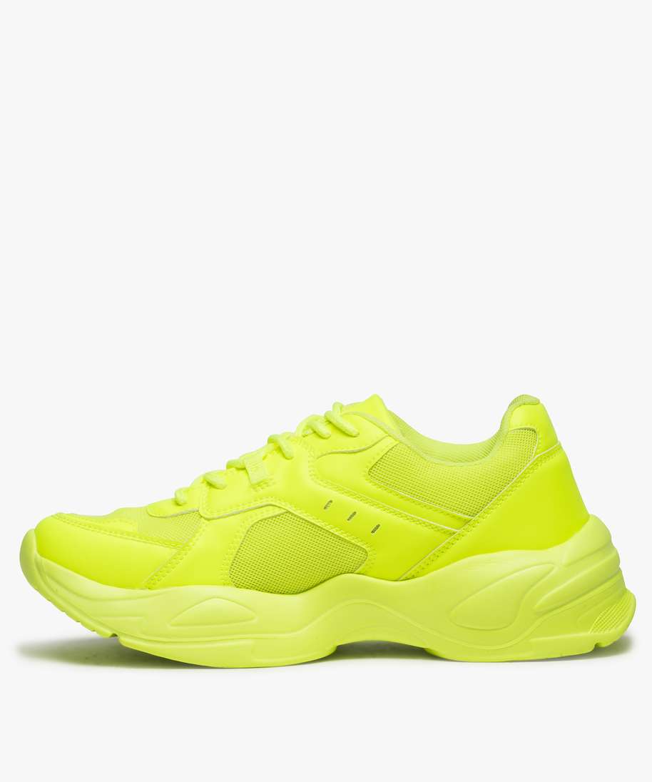Basket jaune fluo femme clearance