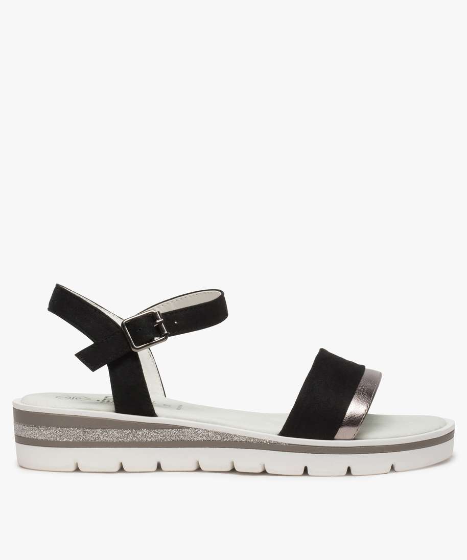 Talon Sandales Sandale CompensÃ©e Noir Sandales Femme A