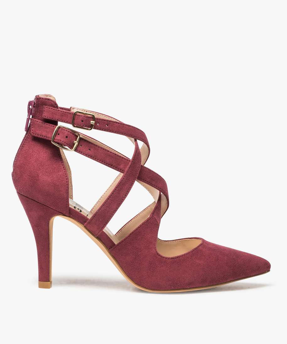 escarpins femme a talon et tige montante multibrides rose escarpins femme GEMO