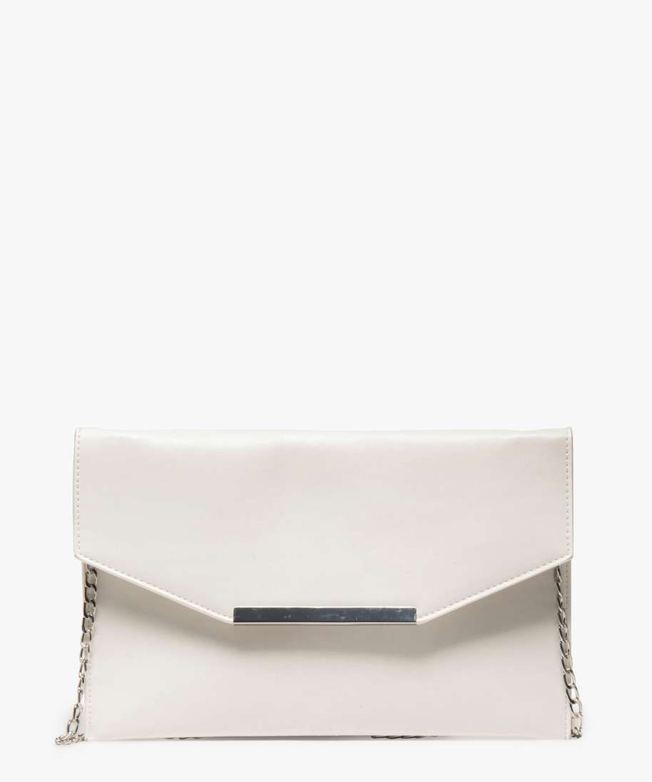 sac pochette femme uni a bandouliere chaine blanc sacs bandouliere femme GEMO