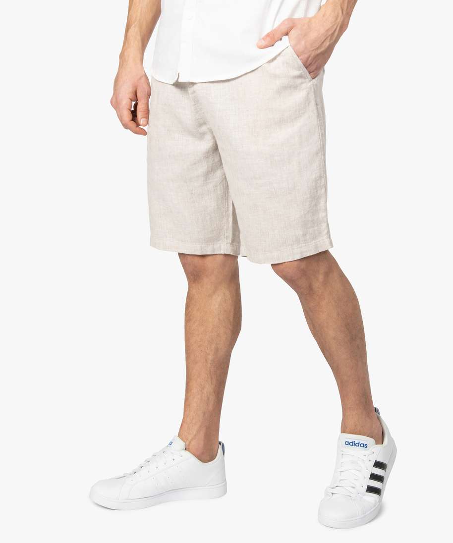 bermuda homme en lin et coton avec ceinture cordon beige shorts et bermudas  homme