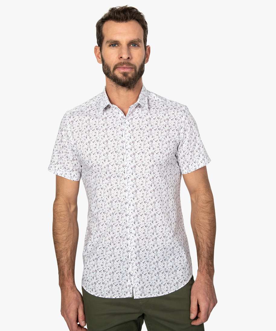 Homme chemise blanche manche courte vaskets blanches casual style