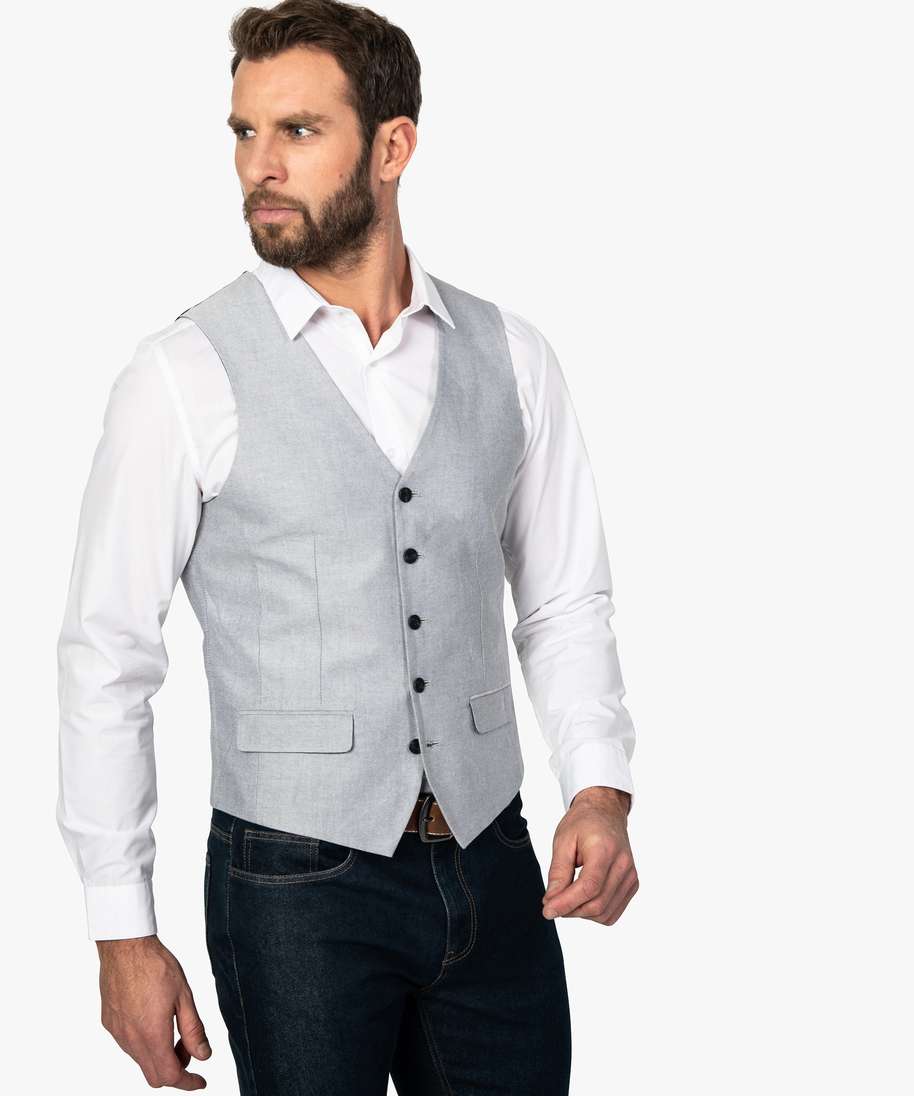 gilet de costume homme fermeture 5 boutons gris vestons gilets de costume  homme | GÉMO
