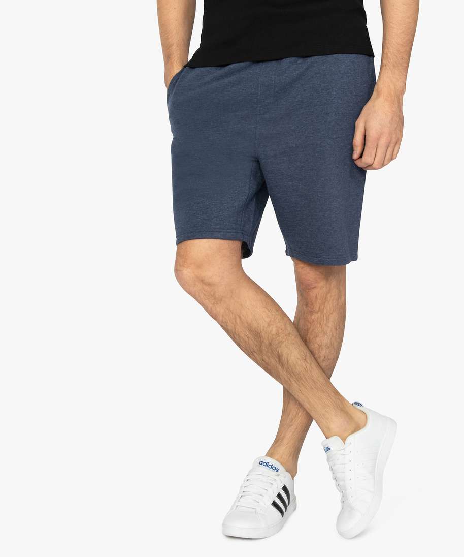 bermuda homme en maille molletonnee bleu shorts et bermudas