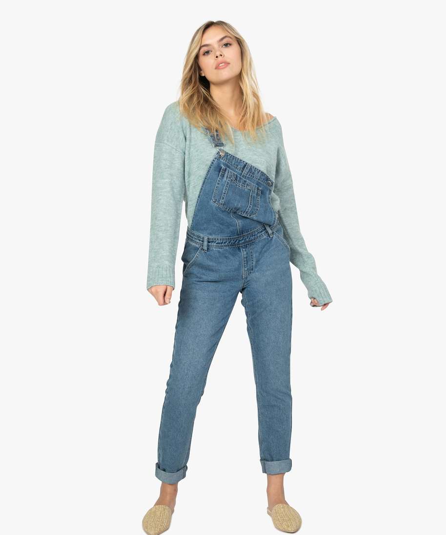 Emphasis allowance Precursor salopette femme en jean coupe large bleu pantalons jeans et leggings femme  | GÉMO
