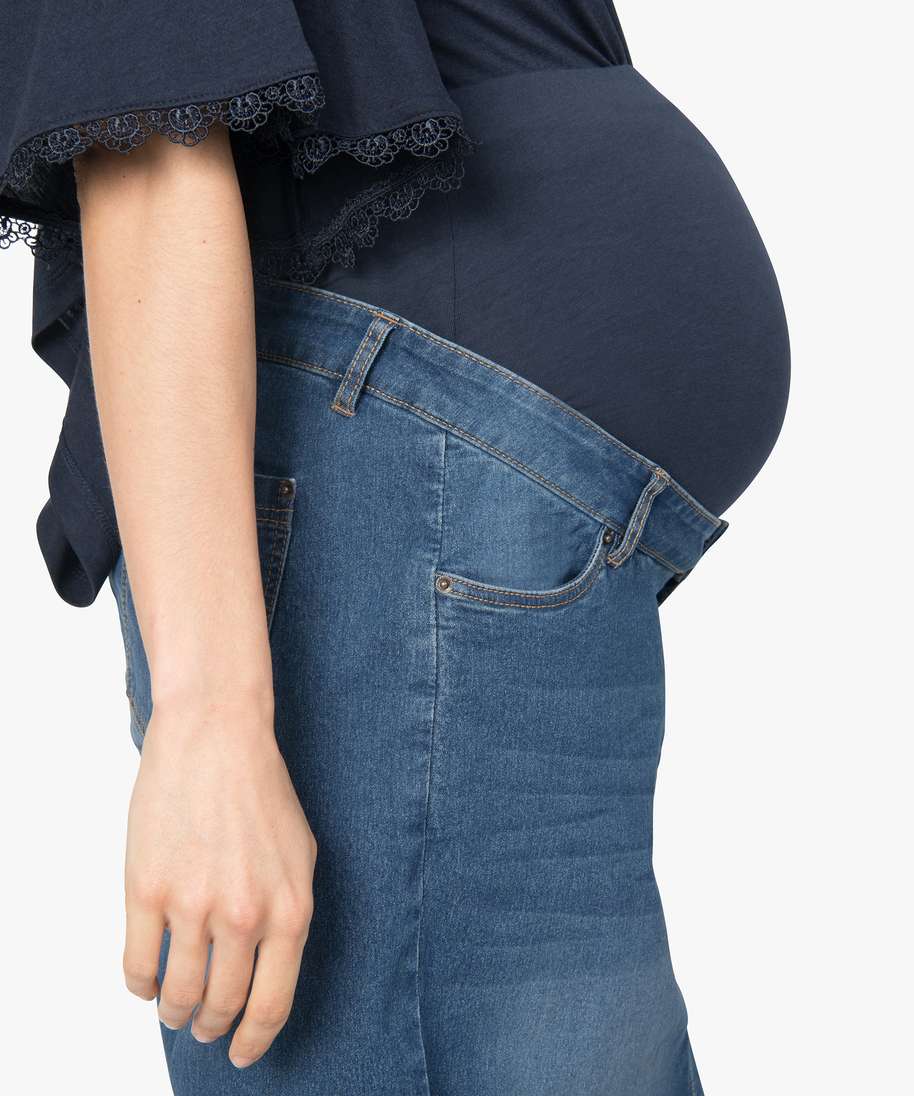 jupe de grossesse en jean coupe droite bleu jupes en jean femme GEMO