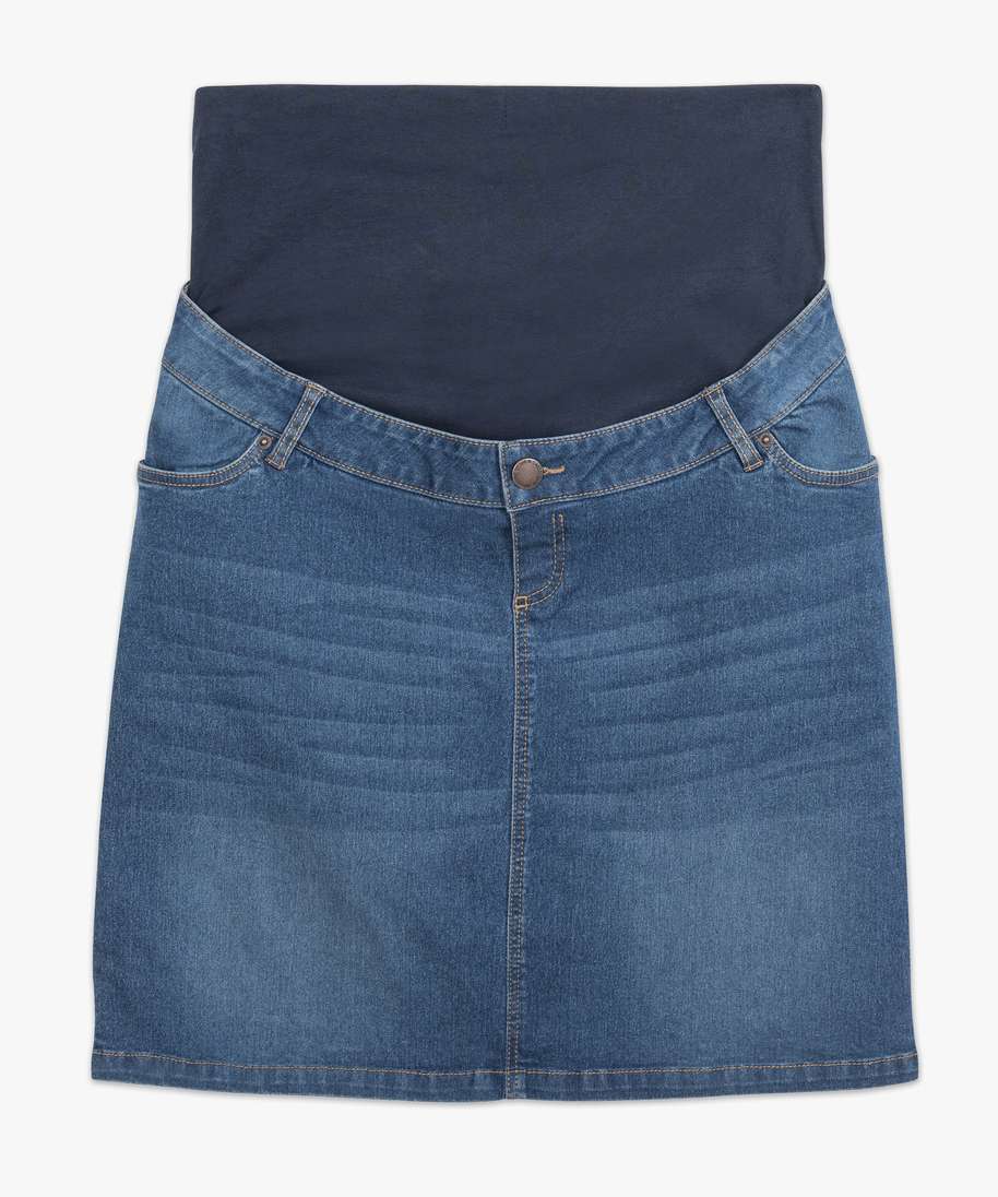 jupe de grossesse en jean coupe droite bleu jupes en jean femme GEMO