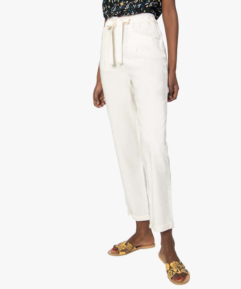 Pantalon online carotte blanc