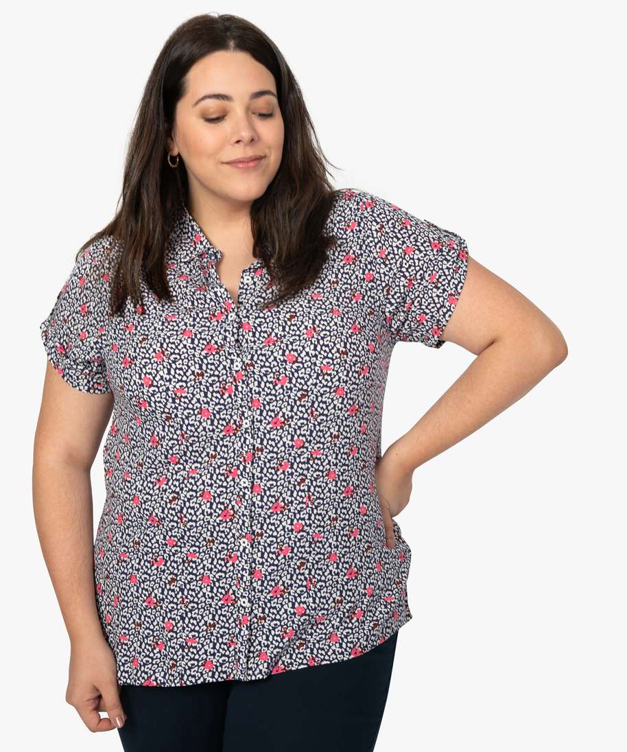 Chemise fluide manche courte femme sale