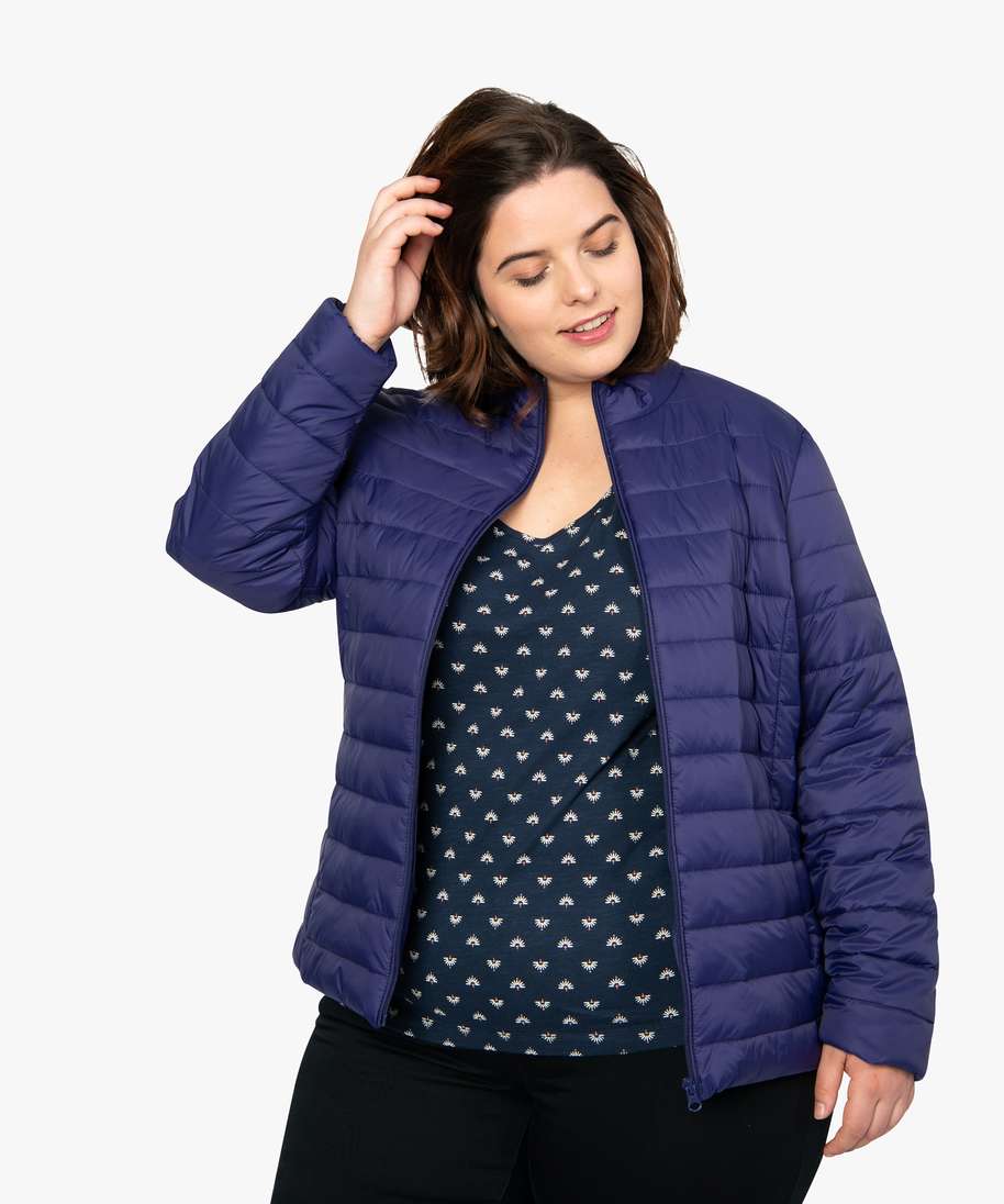 doudoune femme grande taille legerement matelassee a col montant