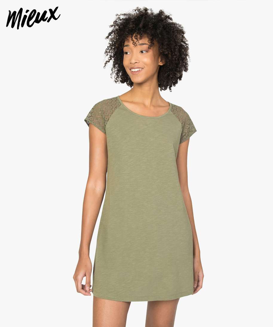 Pull Vert olive en coton bio