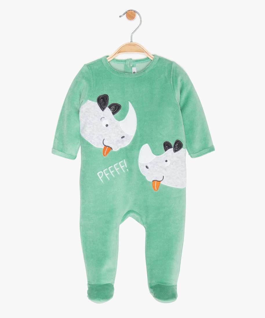 Pyjama Velours Garcon Vert