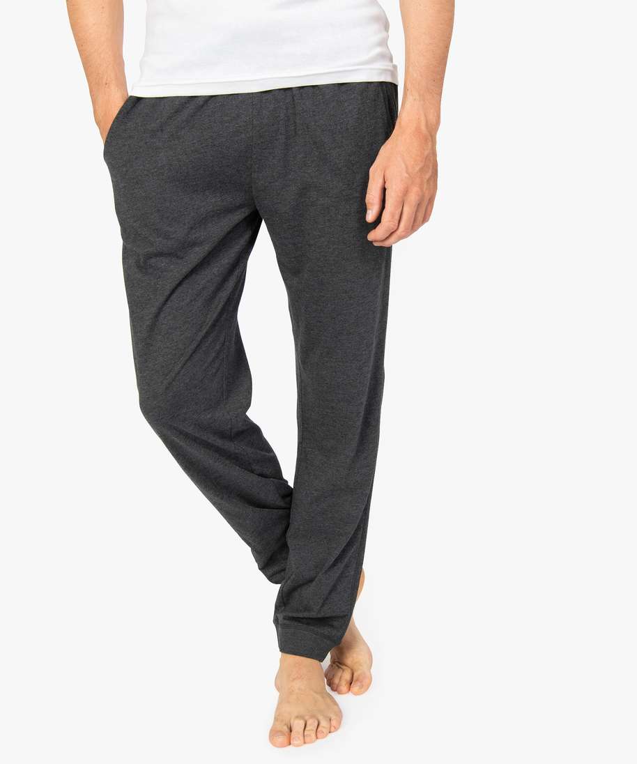 pantalon de pyjama homme uni contenant du coton bio gris pyjamas et peignoirs homme GEMO