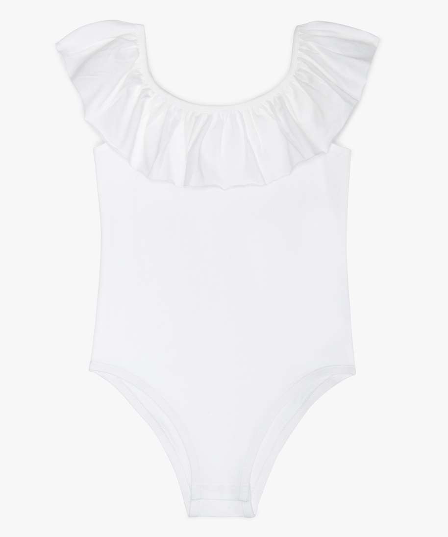 body fille en coton stretch a col volante blanc debardeurs fille