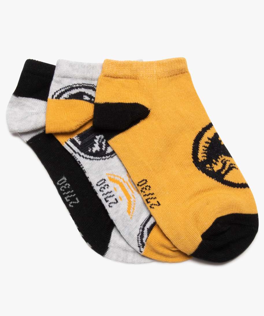 chaussettes garcon ultra-courtes (lot de 3) - jurassic world jaune chaussettes  garcon