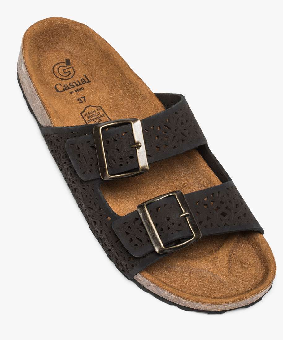 Mules Sandales Mesing - Cuir Suédé - Semelle Liège - Confortables - Femme/ Homme