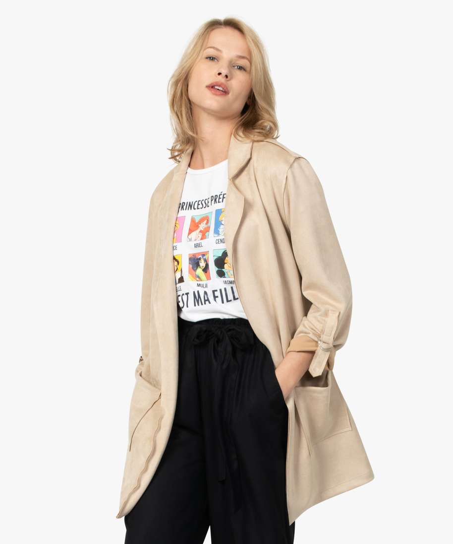 veste femme peau de peche beige vestes femme G MO