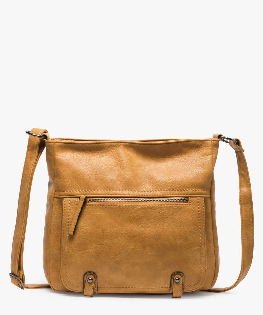 besace femme multipoches avec bandouliere ajustable jaune sacs bandouliere