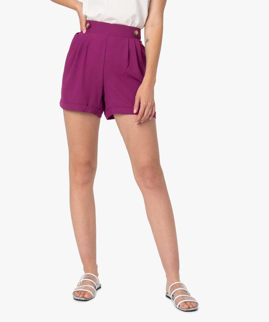Short femme fluide taille haute hotsell