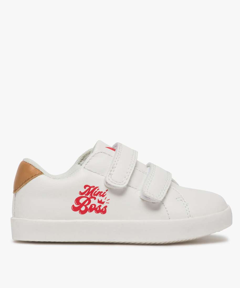tennis bebe fille a scratchs avec motifs contrastants blanc baskets et  tennis