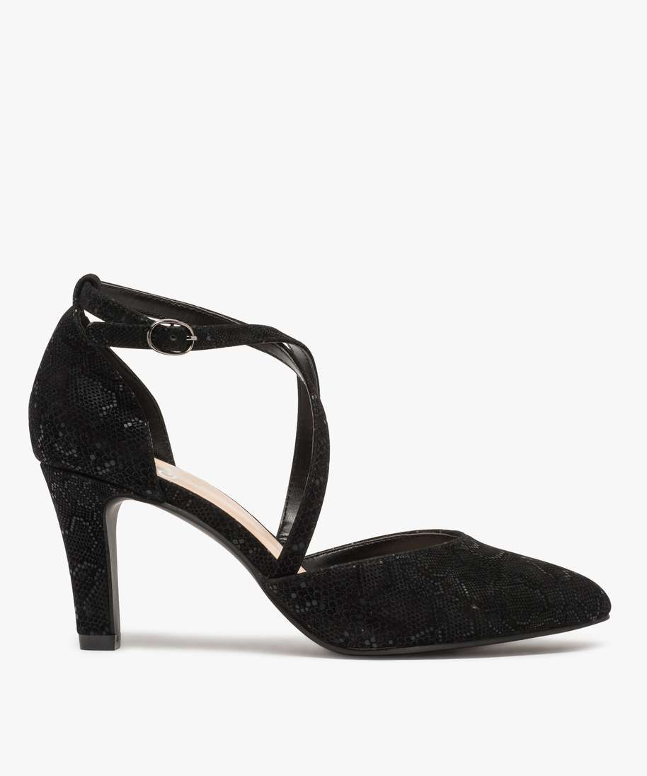 escarpins femme a brides croisees et bout pointu multicolore escarpins femme GEMO