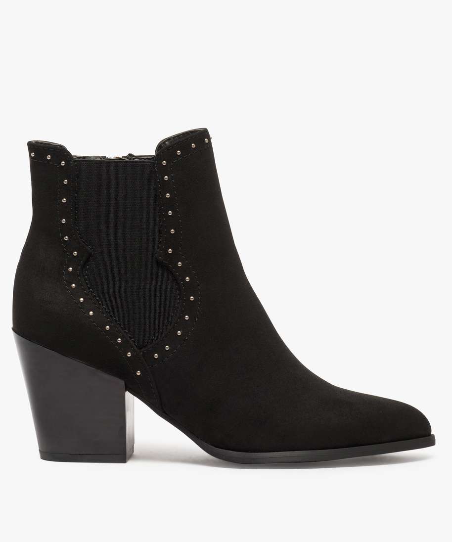 Bottine noir online femme clouté