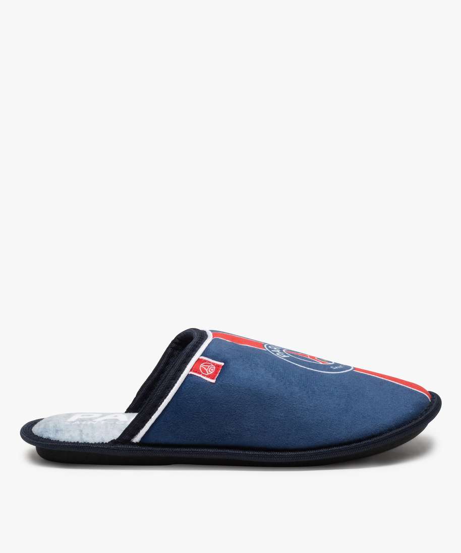 chaussons homme mules plates en velours – psg foot bleu chaussons