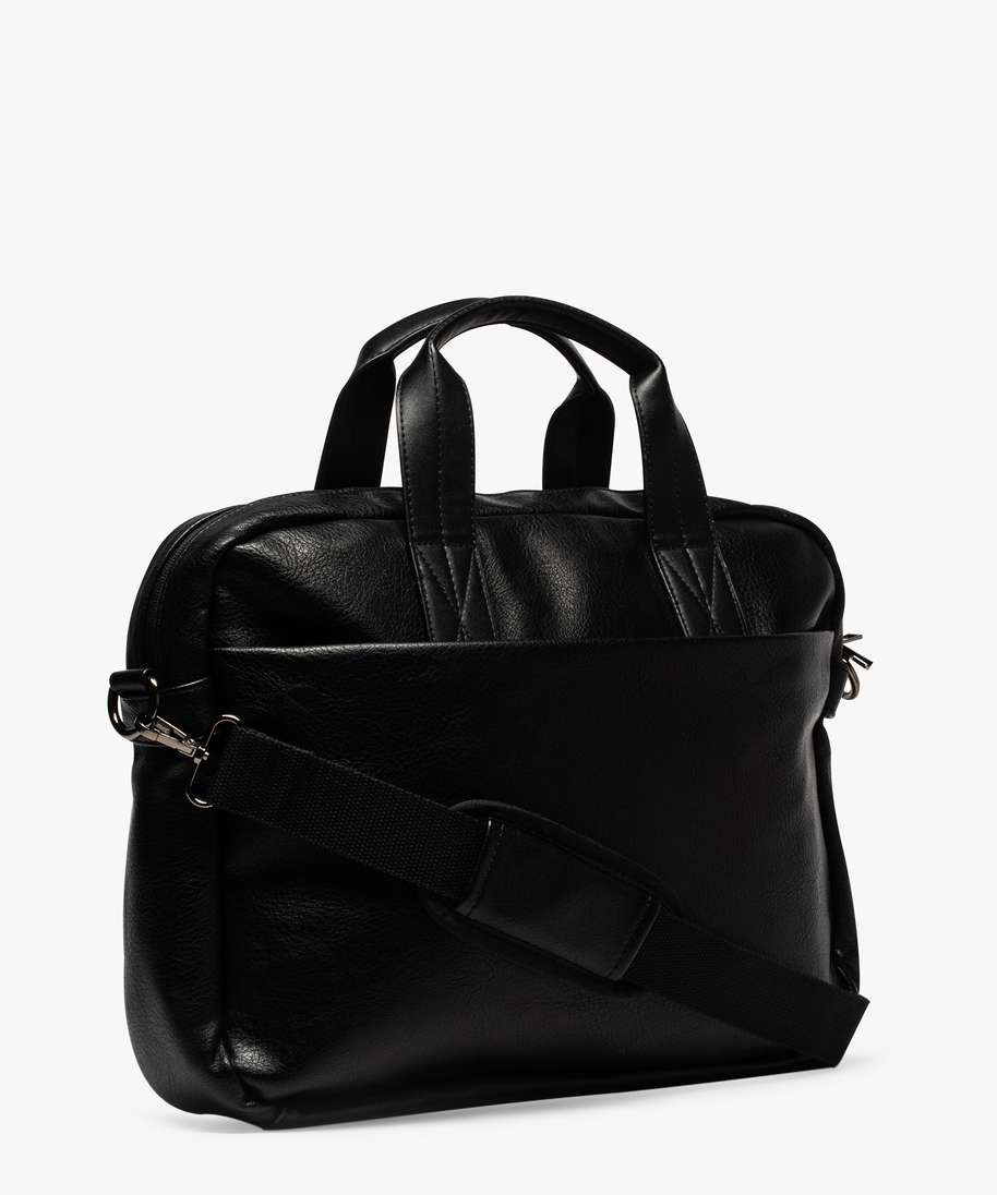 pochette homme pour ordinateur avec anses et bandouliere noir sacs