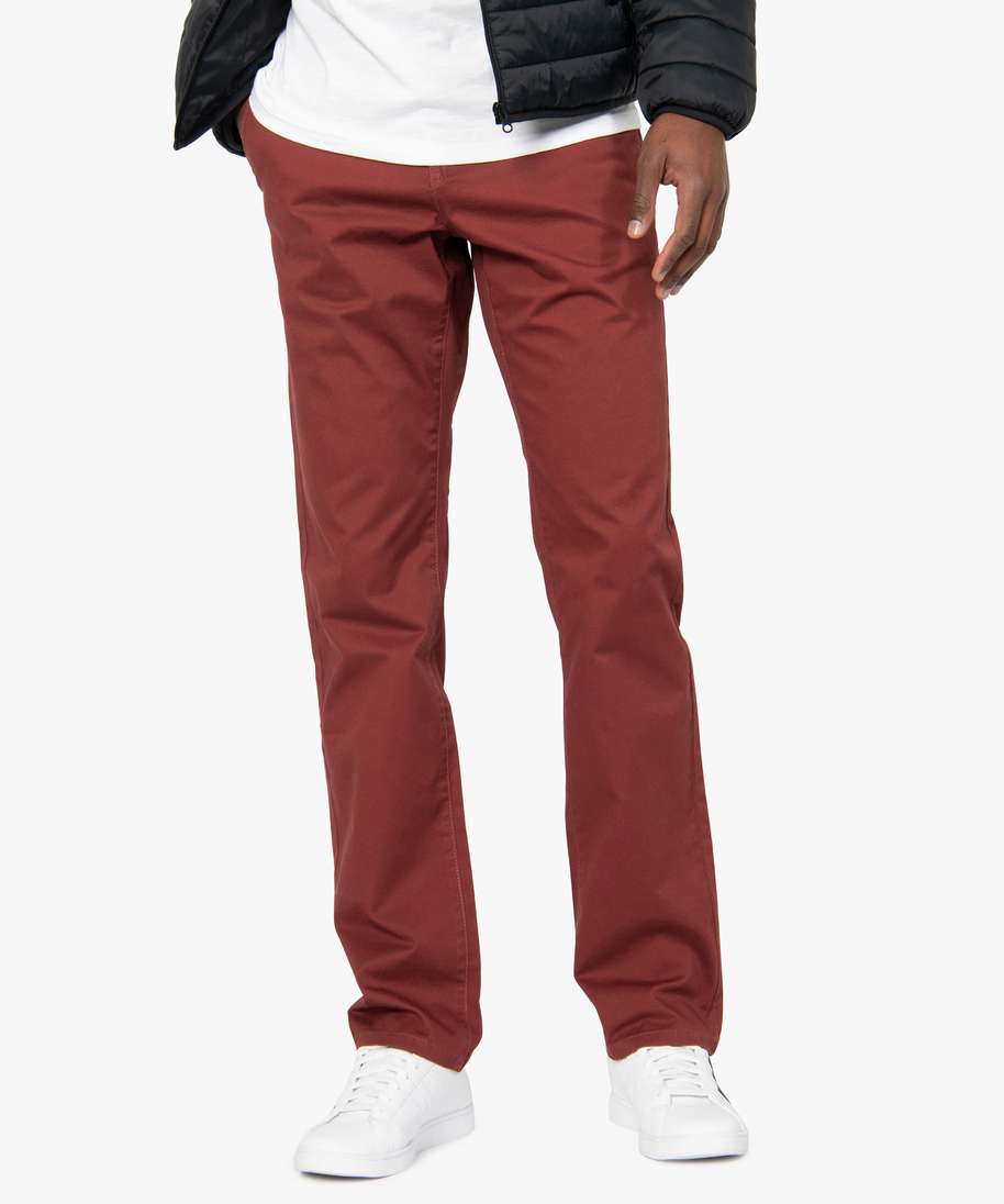 pantalon chino homme coupe regular rouge pantalons de costume