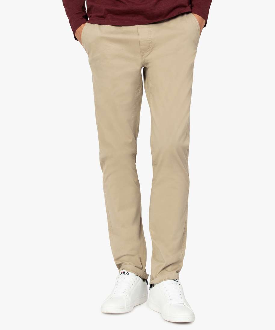 Pantalon Homme Coton Stretch Beige