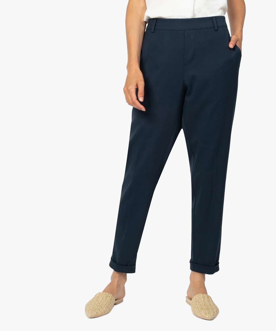 Gémo Guyane Pantalon Femme Coupe Carotte Pantalon Femme Uni Coupe